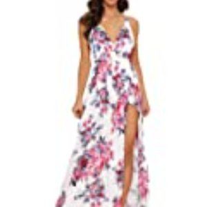 BerryGo Women's Sexy Deep V Neck Backless Floral P